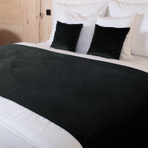 Biante Sametový přehoz na postel Velvet Premium SVP-014 Černozelený 140x200 cm