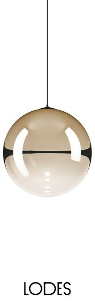 Lodes Designové závěsné LED svítidlo RANDOM SOLO, 1W, ø 18 cm, CRI90 Teplota světla: 2700K, Barva stínidla: Kouřová, Barva kabelu: černá