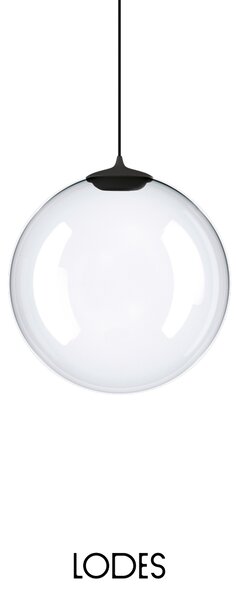 Lodes Designové závěsné LED svítidlo RANDOM SOLO, 3W, ø 23 cm, CRI90 Teplota světla: 2700K, Barva stínidla: Sněhově bílá, Barva kabelu: transparentní