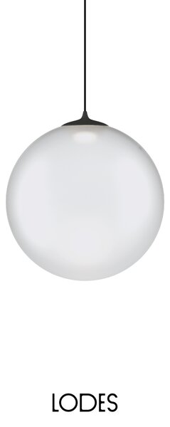 Lodes Designové závěsné LED svítidlo RANDOM SOLO, 3W, ø 23 cm, CRI90 Teplota světla: 2700K, Barva stínidla: Sněhově bílá, Barva kabelu: transparentní