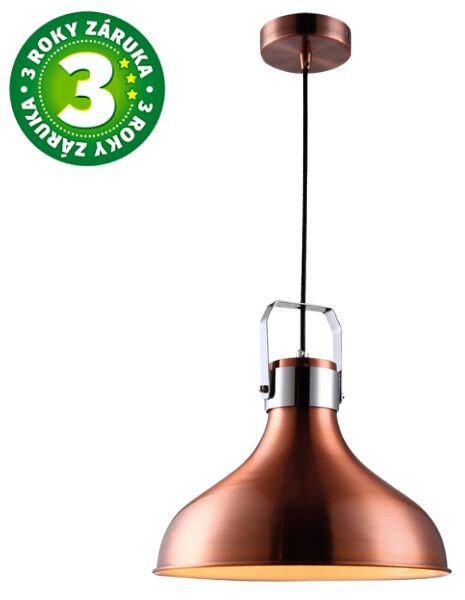 Designové závěsné svítidlo Barum na 1 žárovku E27 max 60W délka 1m, barva měď, 3 roky zár