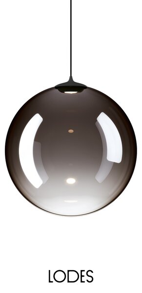 Lodes Designové závěsné LED svítidlo RANDOM SOLO, 3W, ø 28 cm, CRI90 Teplota světla: 2700K, Barva stínidla: Sněhově bílá, Barva kabelu: transparentní