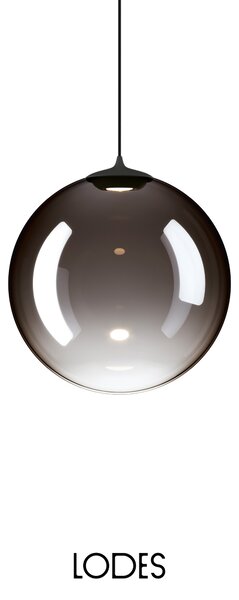 Lodes Designové závěsné LED svítidlo RANDOM SOLO, 3W, ø 23 cm, CRI90 Teplota světla: 2700K, Barva stínidla: Sněhově bílá, Barva kabelu: transparentní