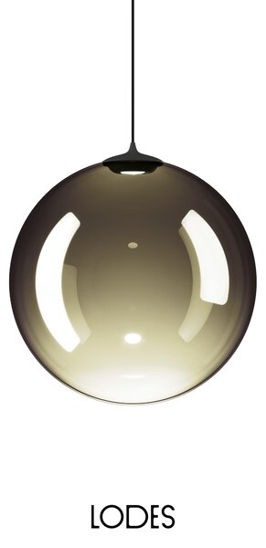 Lodes Designové závěsné LED svítidlo RANDOM SOLO, 3W, ø 28 cm, CRI90 Teplota světla: 2700K, Barva stínidla: Sněhově bílá, Barva kabelu: transparentní