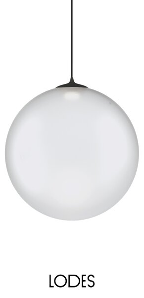 Lodes Designové závěsné LED svítidlo RANDOM SOLO, 3W, ø 28 cm, CRI90 Teplota světla: 2700K, Barva stínidla: Sněhově bílá, Barva kabelu: transparentní