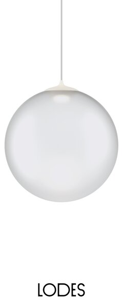 Lodes Designové závěsné LED svítidlo RANDOM SOLO, 3W, ø 23 cm, CRI90 Teplota světla: 2700K, Barva stínidla: Sněhově bílá, Barva kabelu: transparentní
