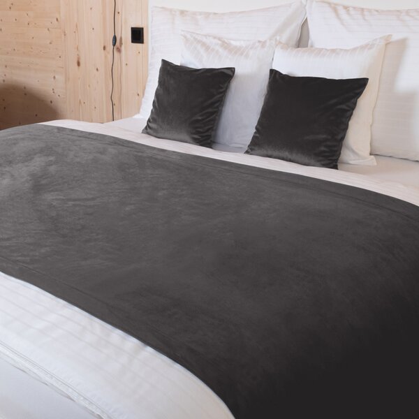 Biante Sametový přehoz na postel Velvet Premium SVP-017 Tmavě šedý 140x200 cm