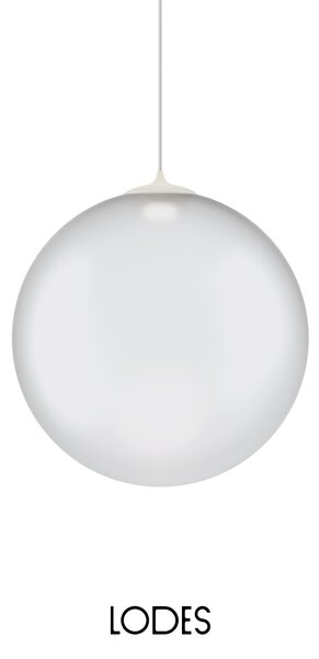 Lodes Designové závěsné LED svítidlo RANDOM SOLO, 3W, ø 28 cm, CRI90 Teplota světla: 2700K, Barva stínidla: Sněhově bílá, Barva kabelu: transparentní