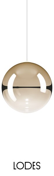 Lodes Designové závěsné LED svítidlo RANDOM SOLO, 1W, ø 18 cm, CRI90 Teplota světla: 2700K, Barva stínidla: Zlatá, Barva kabelu: transparentní