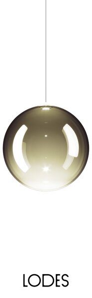 Lodes Designové závěsné LED svítidlo RANDOM SOLO, 1W, ø 18 cm, CRI90 Teplota světla: 2700K, Barva stínidla: Zlatá šalvěj, Barva kabelu: transparentní
