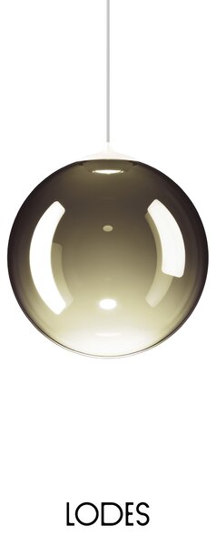 Lodes Designové závěsné LED svítidlo RANDOM SOLO, 3W, ø 23 cm, CRI90 Teplota světla: 2700K, Barva stínidla: Zlatá šalvěj, Barva kabelu: transparentní