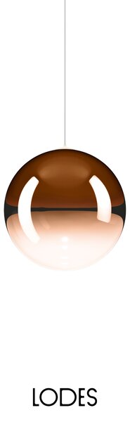 Lodes Designové závěsné LED svítidlo RANDOM SOLO, 1W, ø 18 cm, CRI90 Teplota světla: 2700K, Barva stínidla: Oranžová, Barva kabelu: transparentní