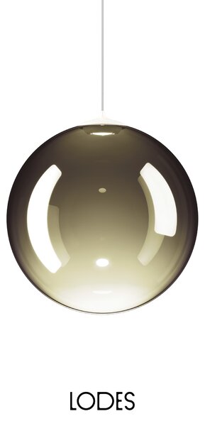 Lodes Designové závěsné LED svítidlo RANDOM SOLO, 3W, ø 28 cm, CRI90 Teplota světla: 2700K, Barva stínidla: Zlatá šalvěj, Barva kabelu: transparentní