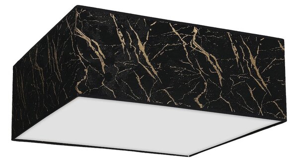 Stropní svítidlo Senso Square, 1x černé/zlaté textilní stínítko, (bílé plexisklo), (50 cm)