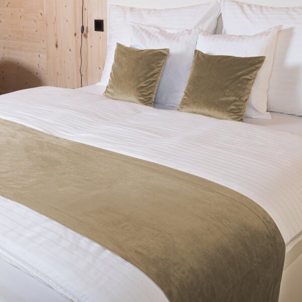 Biante Sametový přehoz/běhoun na postel Velvet Premium SVP-026 Kávově béžový 50x140 cm
