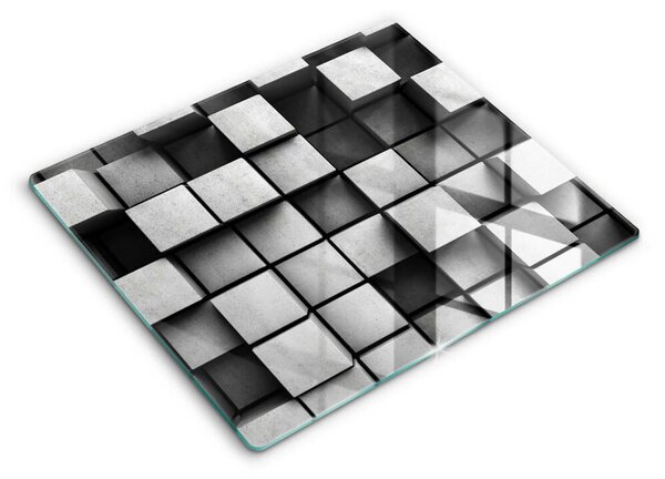 Sklo za varnou desku Abstraktní 3d čtverce