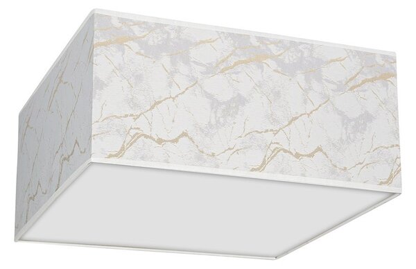 Stropní svítidlo Senso Square, 1x bílé/zlaté textilní stínítko, (bílé plexisklo), (50 cm)