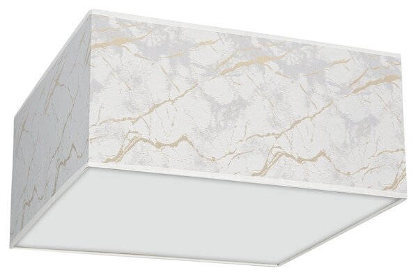 Stropní svítidlo Senso Square, 1x bílé/zlaté textilní stínítko, (bílé plexisklo), (40 cm)