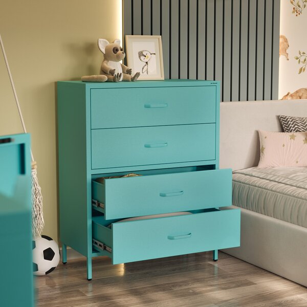 Komoda CARLA, 800 x 1015 x 400 mm, Modern: mořská barva