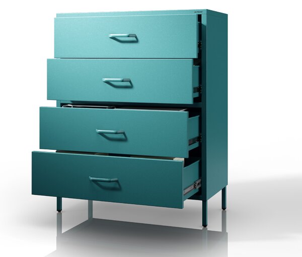 Komoda CARLA, 800 x 1015 x 400 mm, Modern: mořská barva