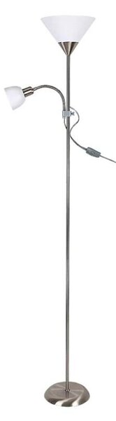 Rabalux 4064 ACTION - Stojací lampa s bodovkou na čtení v satinovaném chromu, 1 x E27 + 1x E14, 178cm (Stojací čtecí lampa do obýváku )