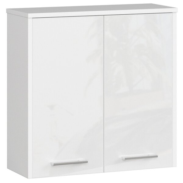 Ak furniture Závěsná koupelnová skříňka Fin 60 cm bílá lesk