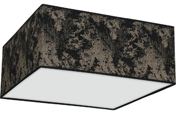 Stropní svítidlo Satino Square, 1x černé/zlaté textilní stínítko, (bílé plexisklo), (50 cm)