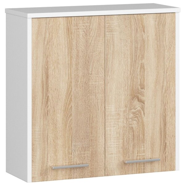 Ak furniture Závěsná koupelnová skříňka Fin 60 cm bílá/sonoma