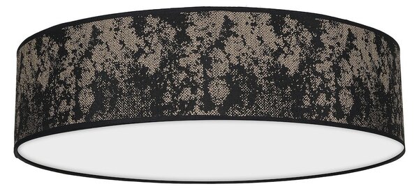 Stropní svítidlo Satino Round, 1x černé/zlaté textilní stínítko, (bílé plexisklo), (fi 50 cm)