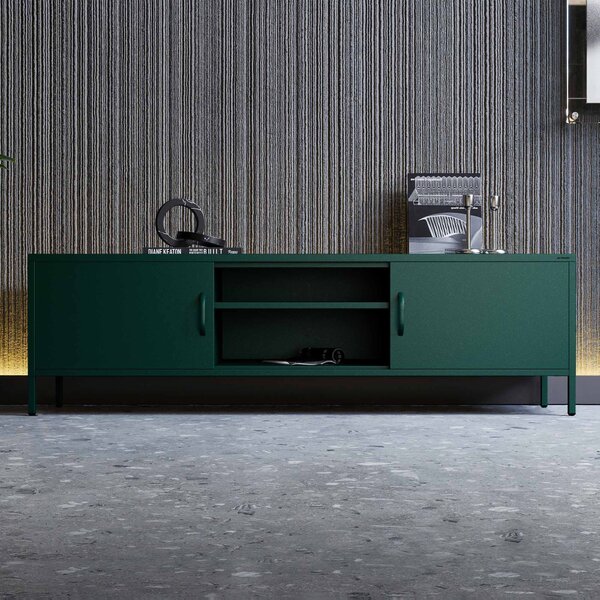 TV stolek XL ROSARIA 1700 x 400 x 500, lahvově zelený