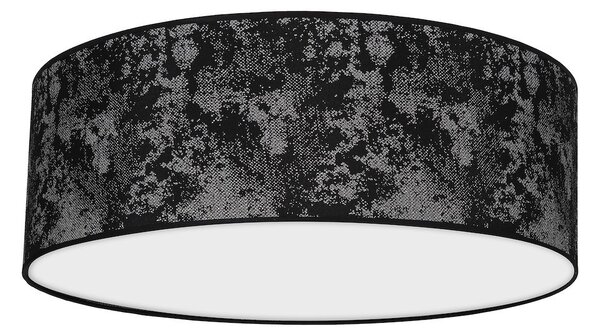 Stropní svítidlo Satino Round, 1x černé/stříbrné textilní stínítko, (bílé plexisklo), (fi 50 cm)