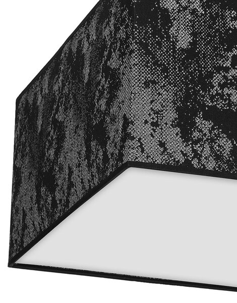 Stropní svítidlo Satino Square, 1x černé/stříbrné textilní stínítko, (bílé plexisklo), (40 cm)