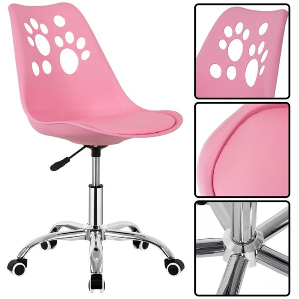 Dětská židle k psacímu stolu SPRINGOS PAWS HF0038 růžová