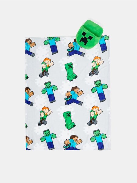 Sinsay - 2balení Minecraft deka s ohřívačem na nohy - zelená