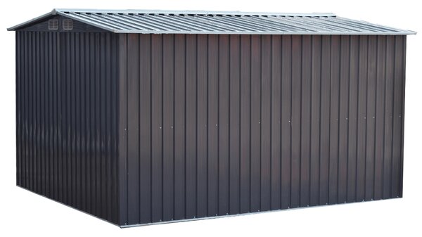 KONDELA Plechový zahradní domek na nářadí, šedá / bílá, 2,6x3, 1m, HAMAL TYP 3