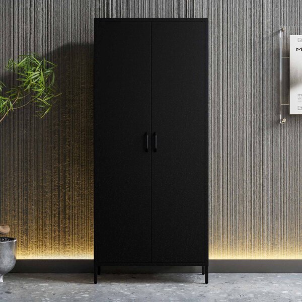 Černá šatní skříň FLAVIO Modern 800 x 1850 x 450 mm