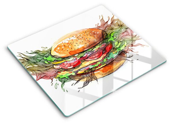 Sklo za varnou desku Kresba hamburgeru