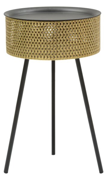 Kulatý odkládací stolek Helin, 40x65 cm, zlatá/černá