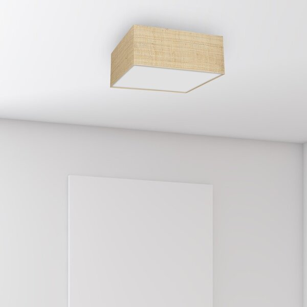 Stropní svítidlo Marshall Square, 1x ratanové stínítko, (bílé plexisklo), (50 cm)