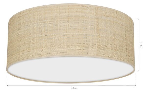 Stropní svítidlo Marshall, 1x ratanové stínítko, (bílé plexisklo), (fi 40cm)