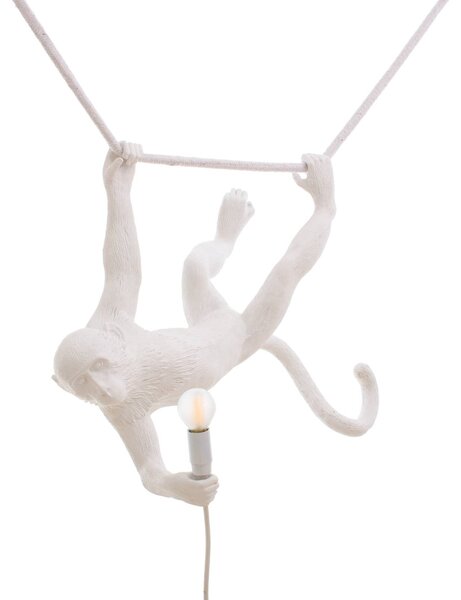 LED deko závěsné světlo Monkey Lamp bílá houpačka