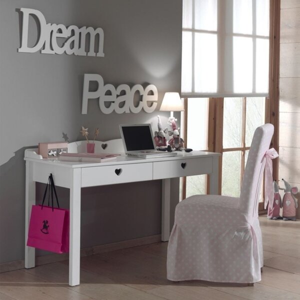 -25 % Dny MOMENTI– Bílý lakovaný psací stůl Vipack Amori 130 x 60 cm