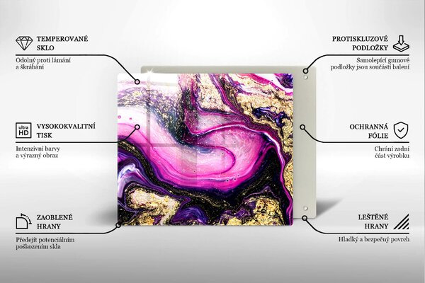 Sklo za varnou desku Abstraktní design zlaté