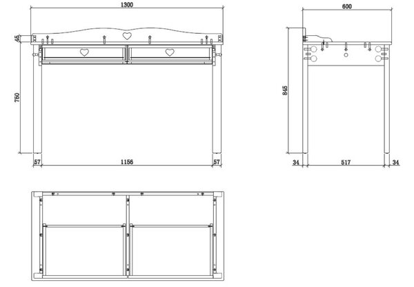 -25 % Dny MOMENTI– Bílý lakovaný psací stůl Vipack Amori 130 x 60 cm