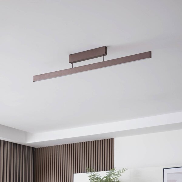 Lucande Stropní svítidlo Smart LED Mylosh, káva, Tuya, stmívatelný, Hnědá / rez, Obývací pokoj / jídelna, Hliník, Moderní