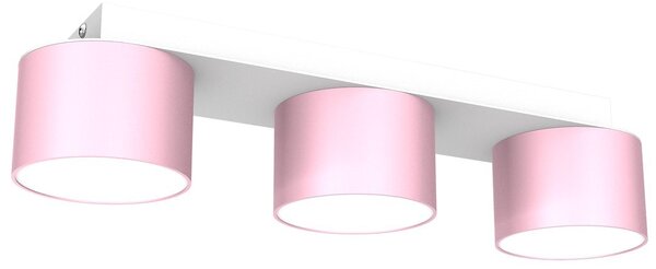 Stropní svítidlo Dixie, 3x růžové kovové stínítko, w