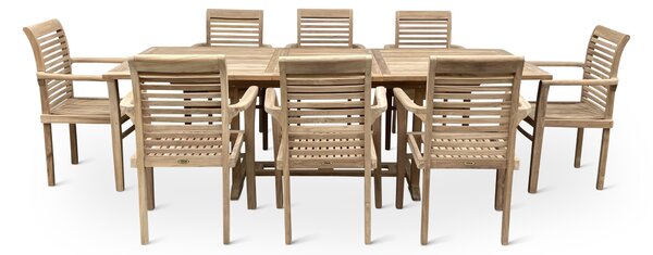 Noela Dřevěný zahradní nábytek Faisal I. teak set 1+8