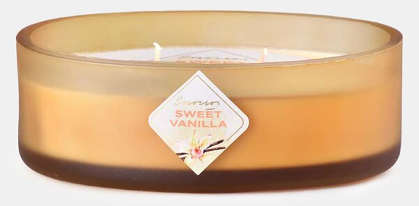Vonná svíčka Sweet Vanilla s dvěma knoty žlutá