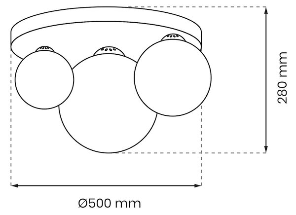 Stropní svítidlo Reflex, 3x grafitové skleněné stínítko, b/g, o