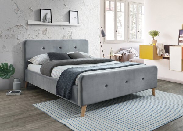 Čalouněná postel MALMO 180 x 200 cm šedá